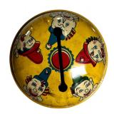 Vintage Marx Pressed Tin Wind Up Toy, Sandy from Little Orphan Annie and Vintage Lithograph Baby Rattle