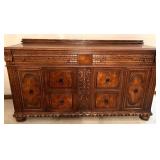 Antique Carved Oak Sideboard Buffet with Drawers and Doors Antique Carved Oak Sideboard Buffet with Drawers and Doors