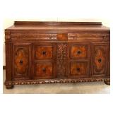 Antique Carved Oak Sideboard Buffet with Drawers and Doors Antique Carved Oak Sideboard Buffet with Drawers and Doors