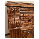 Antique Carved Oak Sideboard Buffet with Drawers and Doors Antique Carved Oak Sideboard Buffet with Drawers and Doors