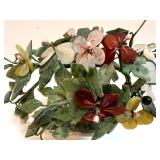 Jade Bonsai Tree Sculpture with Multi-Color Carved Stone Flowers Jade Bonsai Tree Sculpture with Multi-Color Carved Stone Flowers