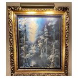 Winter in the Vienna Woods Original Oil Painting by Rhinehardt with Ornate Gold Frame Winter in the Vienna Woods Original Oil Painting by Rhinehardt with Ornate Gold Frame