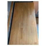 Wooden Kitchen Utility Table with Drawers and Slatted Shelves Wooden Kitchen Utility Table with Drawers and Slatted Shelves