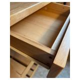 Wooden Kitchen Utility Table with Drawers and Slatted Shelves Wooden Kitchen Utility Table with Drawers and Slatted Shelves