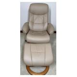 Fjords Tan Leather Recliner Chair with Ottoman Fjords Tan Leather Recliner Chair with Ottoman