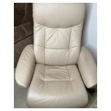 Fjords Tan Leather Recliner Chair with Ottoman Fjords Tan Leather Recliner Chair with Ottoman