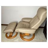 Fjords Tan Leather Recliner Chair with Ottoman Fjords Tan Leather Recliner Chair with Ottoman
