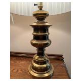 Pair of Vintage Brass Table Lamps with Pleated Shades Pair of Vintage Brass Table Lamps with Pleated Shades