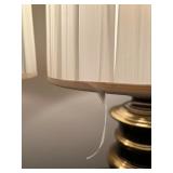 Pair of Vintage Brass Table Lamps with Pleated Shades Pair of Vintage Brass Table Lamps with Pleated Shades