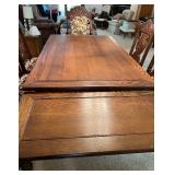 Antique Expandable Dining Table with 6 Ornately Carved Chairs Antique Expandable Dining Table with 6 Ornately Carved Chairs