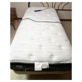 Metal Headboard with Gold Accents and Beautyrest Silver Twin XL Adjustable Bed with Mattress and Easy Rest Remote Metal Headboard with Gold Accents and Beautyrest Silver Twin XL Adjustable Bed with Mattress and Easy Rest Remote