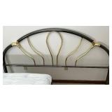 Metal Headboard with Gold Accents and Beautyrest Silver Twin XL Adjustable Bed with Mattress and Easy Rest Remote Metal Headboard with Gold Accents and Beautyrest Silver Twin XL Adjustable Bed with Mattress and Easy Rest Remote