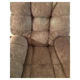 Brown Upholstered Recliner Armchair with Lever Brown Upholstered Recliner Armchair with Lever
