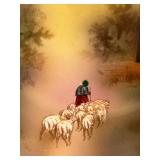 RS Germany Hand Painted Porcelain Plate with Shepherd Scene RS Germany Hand Painted Porcelain Plate with Shepherd Scene