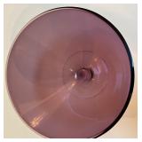Purple Art Glass Pedestal Bowl Made in Poland Purple Art Glass Pedestal Bowl Made in Poland