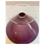 Purple Art Glass Pedestal Bowl Made in Poland Purple Art Glass Pedestal Bowl Made in Poland