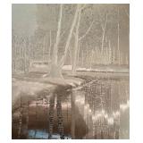 J. Hardelin Signed Metallic Forest Scene Framed Artwork J. Hardelin Signed Metallic Forest Scene Framed Artwork