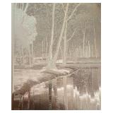 J. Hardelin Signed Metallic Forest Scene Framed Artwork J. Hardelin Signed Metallic Forest Scene Framed Artwork