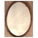 Vintage Oval Wall Mirror with Ornate Gold Frame Vintage Oval Wall Mirror with Ornate Gold Frame