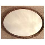 Vintage Oval Wall Mirror with Ornate Gold Frame Vintage Oval Wall Mirror with Ornate Gold Frame