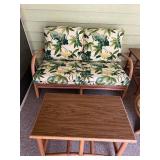 Rattan Patio Furniture Set with Loveseat, Swivel Chair, and 2 End Tables Rattan Patio Furniture Set with Loveseat, Swivel Chair, and 2 End Tables