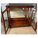 Pulaski Oak Console Cabinet with Leaded Glass Doors Pulaski Oak Console Cabinet with Leaded Glass Doors