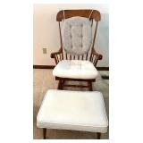 Wooden Rocking Chair with Cushion and Matching Ottoman Wooden Rocking Chair with Cushion and Matching Ottoman