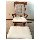 Wooden Rocking Chair with Cushion and Matching Ottoman Wooden Rocking Chair with Cushion and Matching Ottoman
