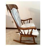 Wooden Rocking Chair with Cushion and Matching Ottoman Wooden Rocking Chair with Cushion and Matching Ottoman