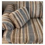 Striped Upholstered Sleeper Sofa with Cushions Striped Upholstered Sleeper Sofa with Cushions