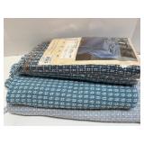 Set of 3 Woven Oblong Tablecloths, Blue Pattern, 1 Sealed Set of 3 Woven Oblong Tablecloths, Blue Pattern, 1 Sealed
