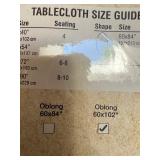 Set of 3 Woven Oblong Tablecloths, Blue Pattern, 1 Sealed Set of 3 Woven Oblong Tablecloths, Blue Pattern, 1 Sealed