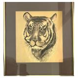 Collection of Framed Tiger Art Prints and Decorative Plates Collection of Framed Tiger Art Prints and Decorative Plates