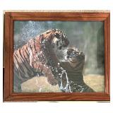 Collection of Framed Tiger Art Prints and Decorative Plates Collection of Framed Tiger Art Prints and Decorative Plates
