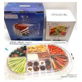 3 Piece Glass Serveware Set: Cake Plate, Trifle Bowl, and 8-Piece Oval Tray 3 Piece Glass Serveware Set: Cake Plate, Trifle Bowl, and 8-Piece Oval Tray