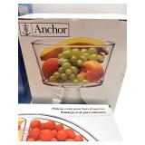 3 Piece Glass Serveware Set: Cake Plate, Trifle Bowl, and 8-Piece Oval Tray 3 Piece Glass Serveware Set: Cake Plate, Trifle Bowl, and 8-Piece Oval Tray