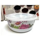 Kitchenware Bundle: Stainless Steel Chafer, V-Slicer, Spaetzle Maker, Baking Stone, Mini Angel Food Cake Pan, Floral Bowl Kitchenware Bundle: Stainless Steel Chafer, V-Slicer, Spaetzle Maker, Baking Stone, Mini Angel Food Cake Pan, Floral Bowl