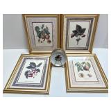 Set of 4 Framed Botanical Fruit Prints and 6 Decorative Fruit Motif Plates Set of 4 Framed Botanical Fruit Prints and 6 Decorative Fruit Motif Plates