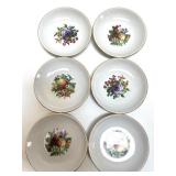 Set of 4 Framed Botanical Fruit Prints and 6 Decorative Fruit Motif Plates Set of 4 Framed Botanical Fruit Prints and 6 Decorative Fruit Motif Plates