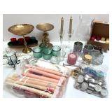 Mixed Lot of Candle Holders, Candles and Decorative Home Accents Mixed Lot of Candle Holders, Candles and Decorative Home Accents