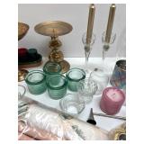 Mixed Lot of Candle Holders, Candles and Decorative Home Accents Mixed Lot of Candle Holders, Candles and Decorative Home Accents
