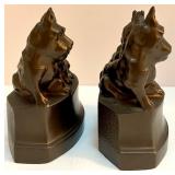 Pair of Vintage Cast Metal Dog Bookends Pair of Vintage Cast Metal Dog Bookends