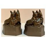 Pair of Vintage Cast Metal Dog Bookends Pair of Vintage Cast Metal Dog Bookends