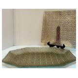 Decorative Glass Plate and Platter Set with Gold Pattern Decorative Glass Plate and Platter Set with Gold Pattern
