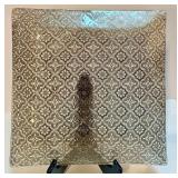 Decorative Glass Plate and Platter Set with Gold Pattern Decorative Glass Plate and Platter Set with Gold Pattern