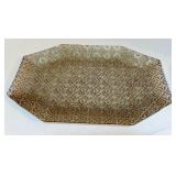 Decorative Glass Plate and Platter Set with Gold Pattern Decorative Glass Plate and Platter Set with Gold Pattern