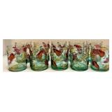 Hand-Blown Glass Pitcher and 10 Chili Pepper Tumblers Set Hand-Blown Glass Pitcher and 10 Chili Pepper Tumblers Set