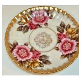 Set of 8 Hand Painted Vintage Fan Crest Teacups and Saucers Iridescent with Gold Trim Set of 8 Hand Painted Vintage Fan Crest Teacups and Saucers Iridescent with Gold Trim