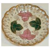 Set of 8 Hand Painted Vintage Fan Crest Teacups and Saucers Iridescent with Gold Trim Set of 8 Hand Painted Vintage Fan Crest Teacups and Saucers Iridescent with Gold Trim