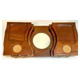Mid-Century Barware Set with Stainless Ice Bucket, Wooden Snack Trays, and Condiment Server Mid-Century Barware Set with Stainless Ice Bucket, Wooden Snack Trays, and Condiment Server